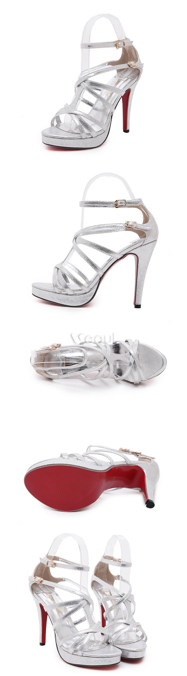 Buy Silver Heeled Sandals for Women by BRASH by Payless Online | Ajio.com