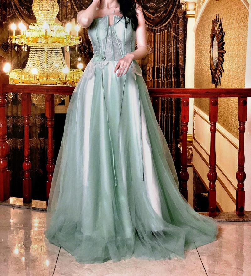 Elegant Green Evening Dresses 2020 A-Line / Princess Spaghetti Straps ...