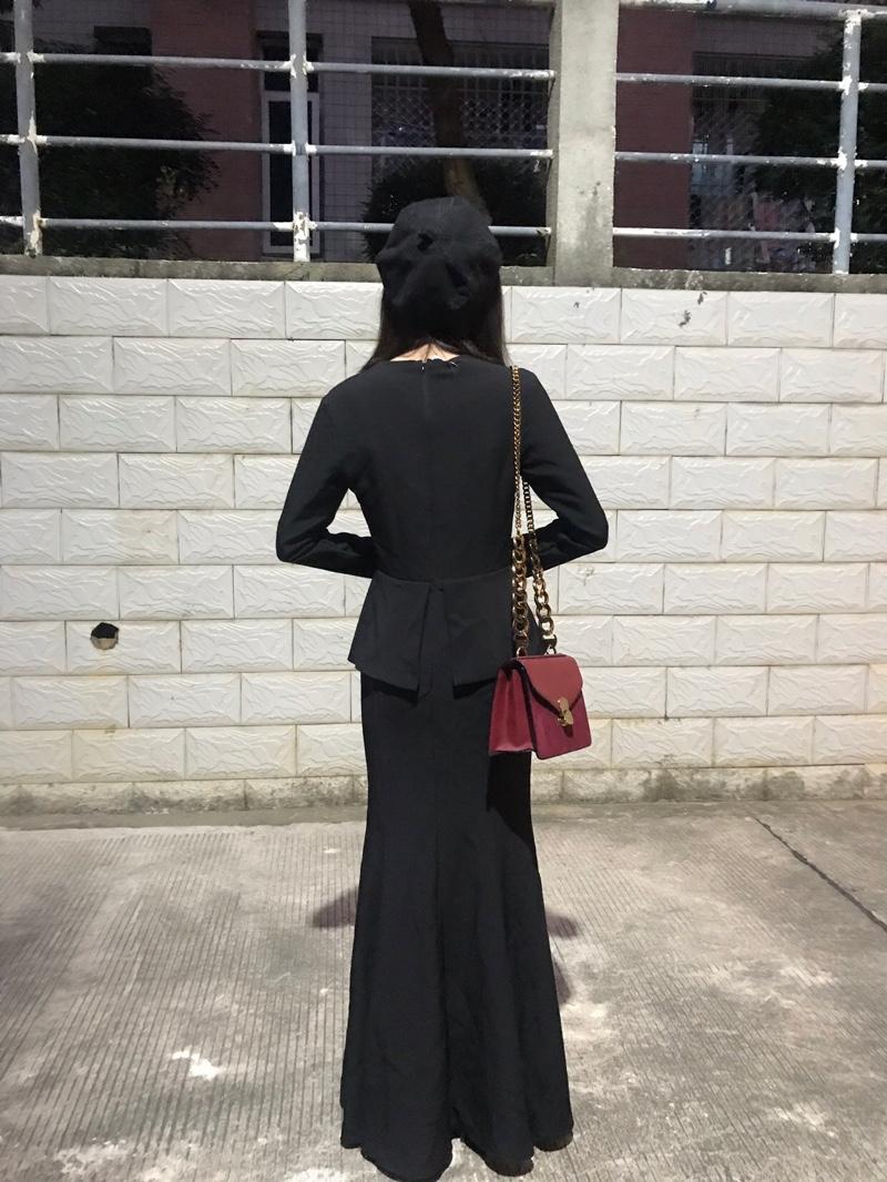 Modest / Simple Black Evening Dresses 2019 Trumpet / Mermaid V-Neck ...