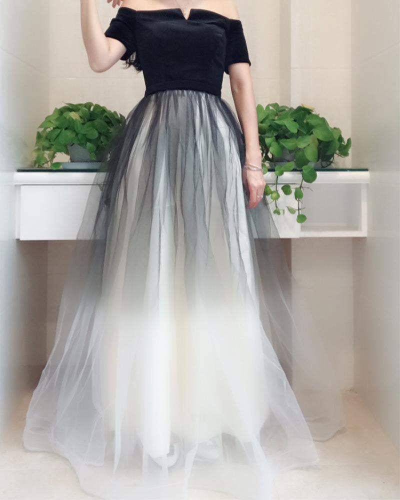 Affordable Black Gradient-Color Evening Dresses 2019 A-Line / Princess ...